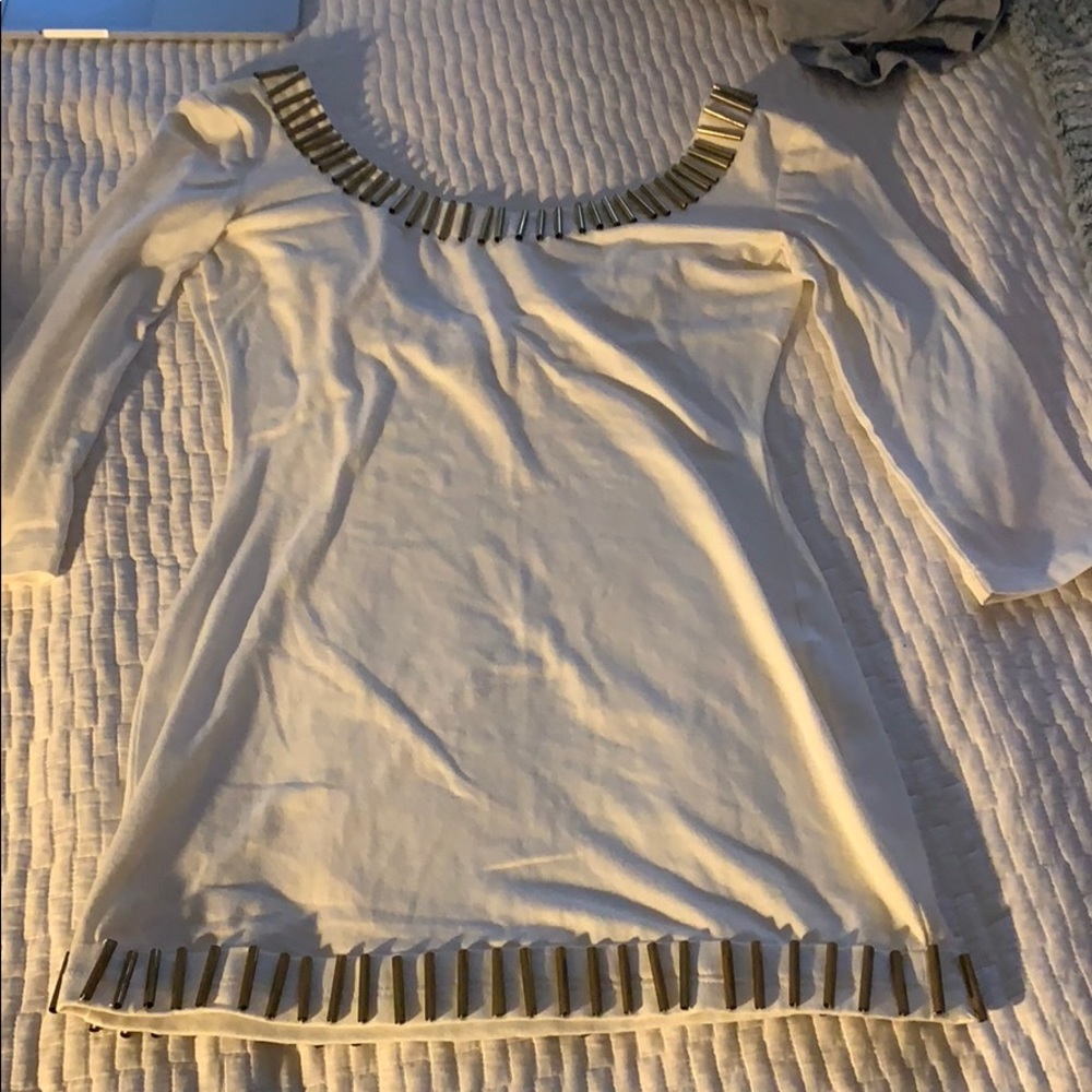 Nasty gal White and golden accent dress